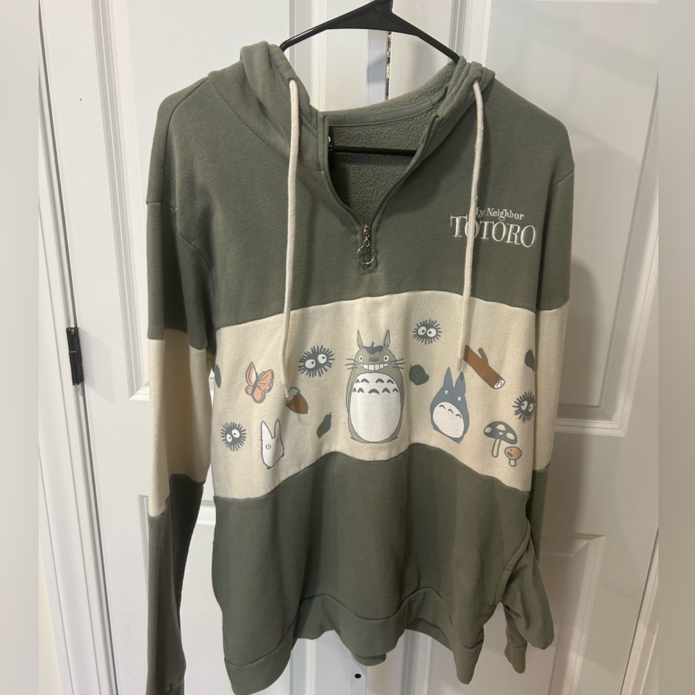 Her Universe Totoro Hoodie in Green and White